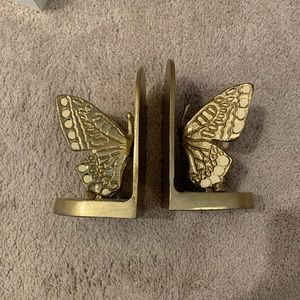 Gold Butterfly Bookends